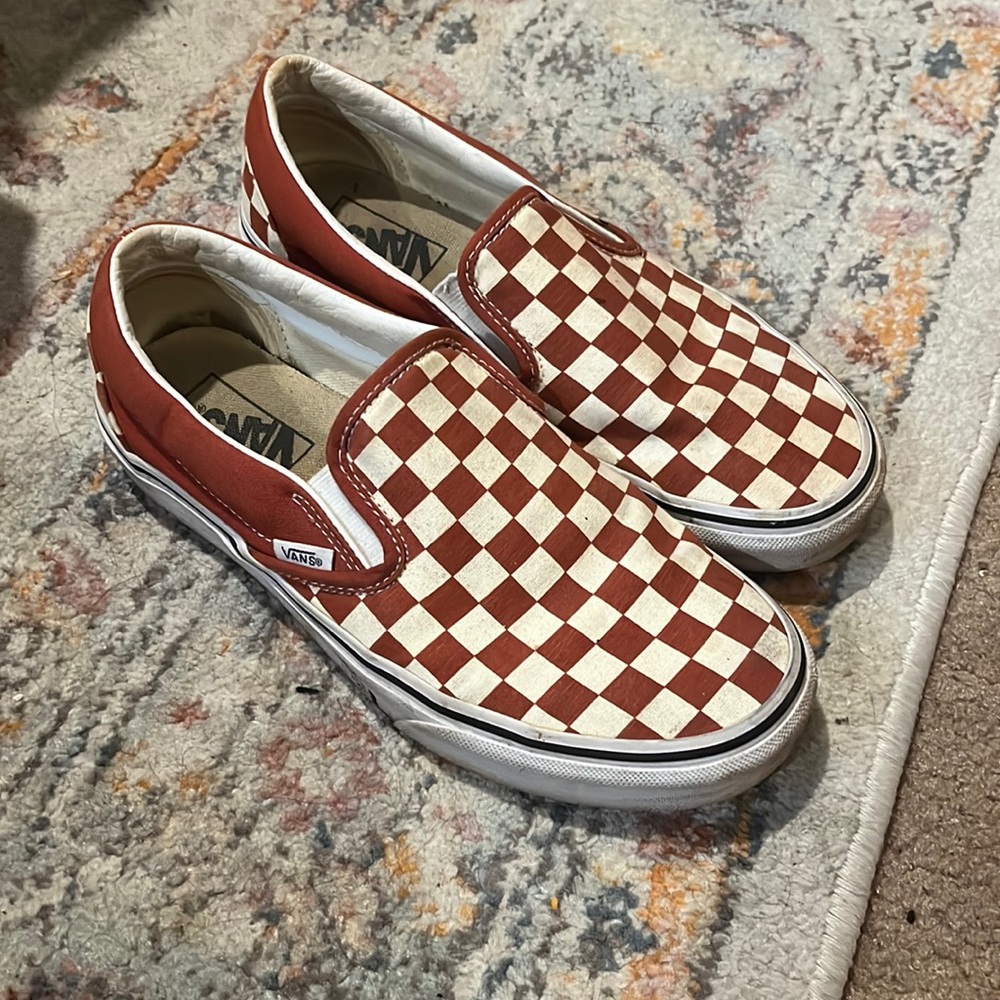 checkered vans slip on
